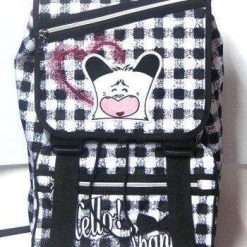 Zaino estensibile Hello Spank con schienale rigido comfort Seven bianco nero