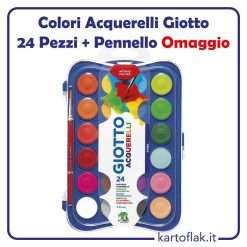 Colori Acquerelli Giotto 24 pastiglie ø 30 mm + Pennello OMAGGIO
