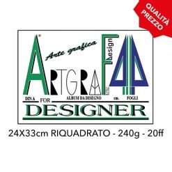Album da Disegno F4 24x33 Riquadrato 240gr - 20 fogli ArtGraf