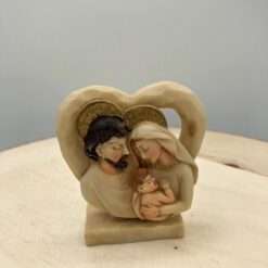 Bomboniera Battesimo Cuore Sacra Famiglia Stock 4 Pezzi