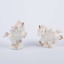 Bomboniera Nascita Battesimo Compleanno Unicorno Porcellana Stock 6 Pezzi