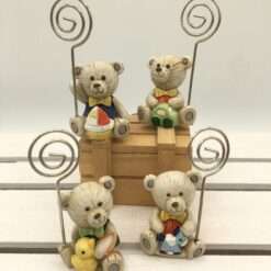 Bomboniera Nascita Compleanno Orso Orsetto Clip Stock 12 Pezzi