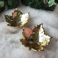 Foglia Oro in Porcellana 12,5x4,5 - Natale, Le Stelle