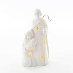Sacra Famiglia in Porcellana Bianca con Led - Le Stelle