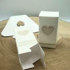 Set 20 Scatoline Porta Confetti con Cuore Beige Fai Da Te DIY