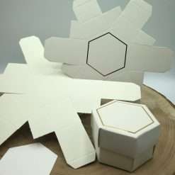 Set 20 Scatoline Esagonali Porta Confetti Avorio Fai Da Te DIY