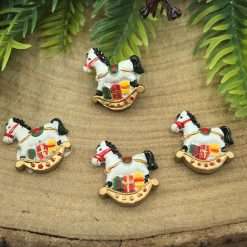 Set 8 Pezzi Cavallino a Dondolo in Miniatura con Adesivo