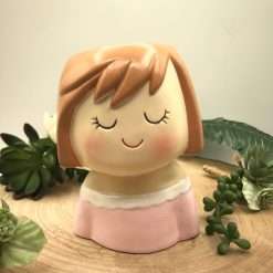 Bomboniera Comunione Matrimonio Girl Portapiantina in Ceramica 10x13,5 - AD Emozioni
