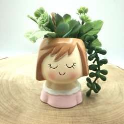 Bomboniera Comunione Matrimonio Girl Portapiantina in Ceramica 7,5x10 - AD Emozioni