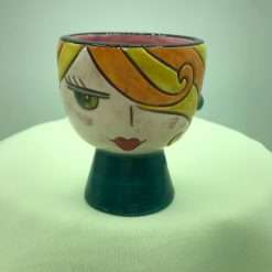Bomboniera Comunione Matrimonio Portauovo Donna in Ceramica - Nonna Rosa