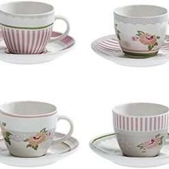 Set 4 Tazze da Caffè Peonia in New Bone China - Brandani