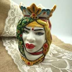 Bomboniera Matrimonio Vaso Testa di Moro Africano Sicily Folk, Donna in Ceramica - Nonna Rosa