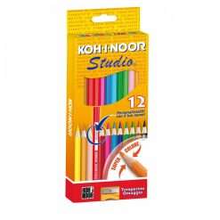 12 Matite Colorate Studio Koh-i-noor con Temperamatite Omaggio