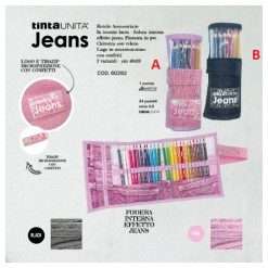 Rotolo 24 Pastelli in Tessuto Lurex Tinta Unita Jeans