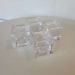 STOCK 4 PEZZI Scatolina Quadrata in Vetro - Articolo da Regalo, Home Design