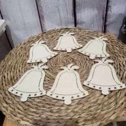 STOCK 12 PZ Appendini in Legno da Decorare - Campana - Hobbistica, Fai Da Te