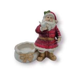 Portacandele Babbo Natale in Porcellana - Collezione Natale Le Stelle