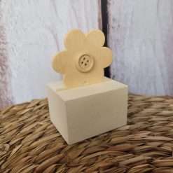 STOCK 5 PZ Scatolina con Fiore in Legno da Decorare - Hobbistica, Fai Da Te