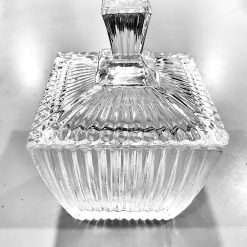 STOCK 3 PZ Scatolina Quadrata in Vetro Decoro a Righe - Bomboniera Matrimonio