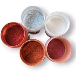 STOCK 5 PZ Pigmenti in Polvere, Colori Assortiti Metallizzati 40 ml