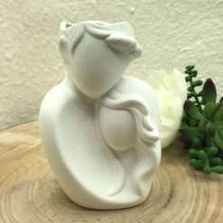 Bomboniera Matrimonio - Coppia Sposi Porta Piantina in Porcellana Biscuit 8,5x13 - AD Emozioni