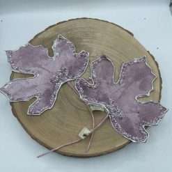 STOCK 12 PZ Foglie in Tessuto Viola - Decorazione Natalizia o Home Decor