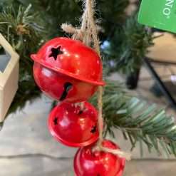 Set 2 Pz Addobbo con Campanelli Rossi - Decorazioni Natalizie