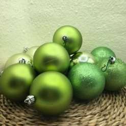Box 12 Palline Verdi Ø 8 - Decorazioni Natalizie
