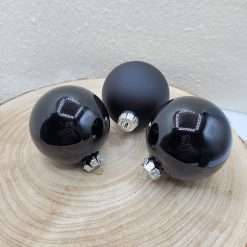 Set 16 Pz Pallina Vetro Nera Ø 7,5 - Decorazioni Natalizie