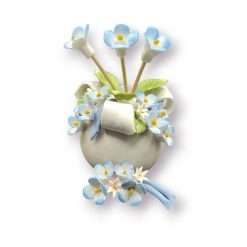 Profumatore + Calamita in Porcellana Capodimonte Fiori Blu - Articolo da Regalo, Home Design