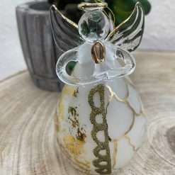 Angelo in Vetro con Decori Oro - Decorazioni di Natale