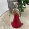 Angelo Rosso con Ali Glitter - Decorazioni di Natale