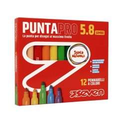 Confezione 12 Pennarelli Punta Pro 5.8 Jumbo Seven