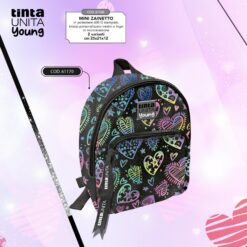 Mini Zainetto Nero Glitter Tinta Unita Young