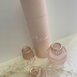 Bomboniera Matrimonio Porta Candela Set 3 Pezzi Vetro Cipria - Jutta Maison