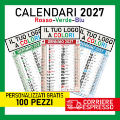 Calendari 2027 Olandesi Personalizzati Rosso Blu Verde Stampa a Colori HD