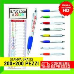 Promo Kit 200 Calendari Olandesi 2026 Mini + 200 Penne Stampa a Colori HD