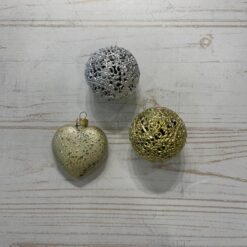 Stock 17pz Set di Decorazioni Natalizie – Oro e Argento