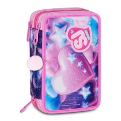 Astuccio 3 Zip 3D SJ Gang - Fluffy Pink Girl