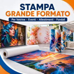 Stampa Grande Formato Personalizzata su Carta per Vetrine, Allestimenti, Eventi, Fondali e Decorazioni | Misure Personalizzate