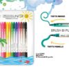 Set 12 Pennarelli Brush Bi Punta in Scatola di Metallo Tinta Unita