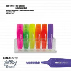 Palette Set 6 Evidenziatori Fluo Glimmer Tinta Unita
